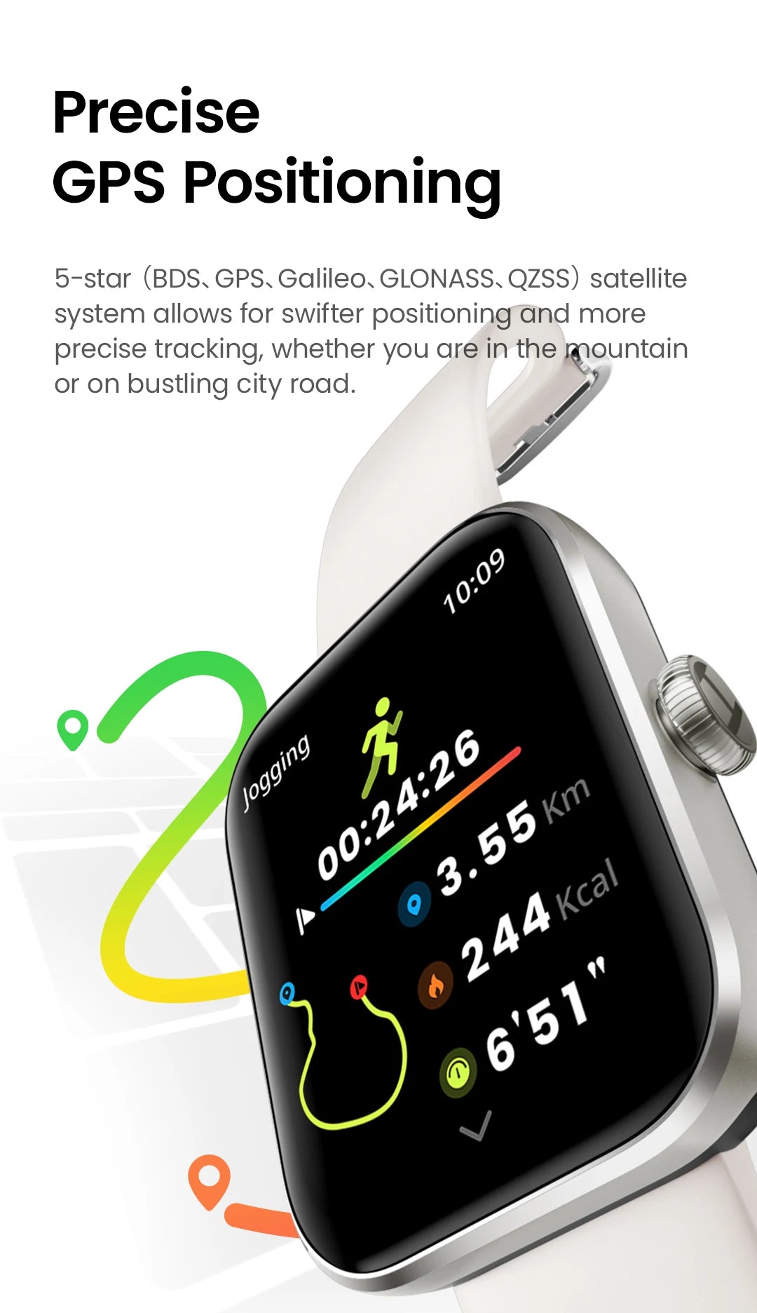 HAYLOU Watch 4 GPS Smartwatch 1.93'' HD Display Bluetooth Phone Call Health Monitoring IP68 Waterproof Smart Sport Watch