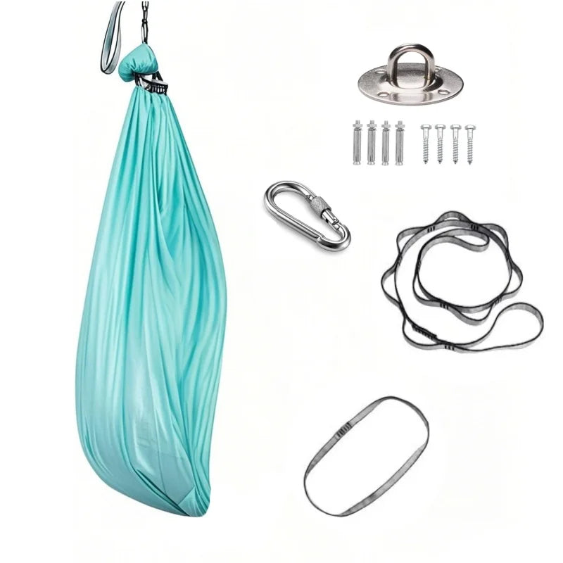 1.5*2.8m Elastic Swing Hammock Indoor and Outdoor (Including Fixing Hardware) Elastic Swing Adjustable Aerial Yoga Adult Healing Hammock Swing Set, Elastic Fabric Hammock. Embrace the Swing, a Hanging Swing Hammock, Suitable