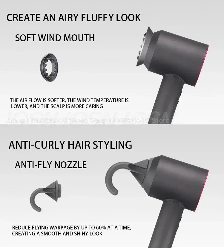 Professional Leafless Hair Dryer, High-Speed Negative Ion 110,000 Rpm, Professional Hair Care, 62M/S Wind, 1600W, Quick Drying