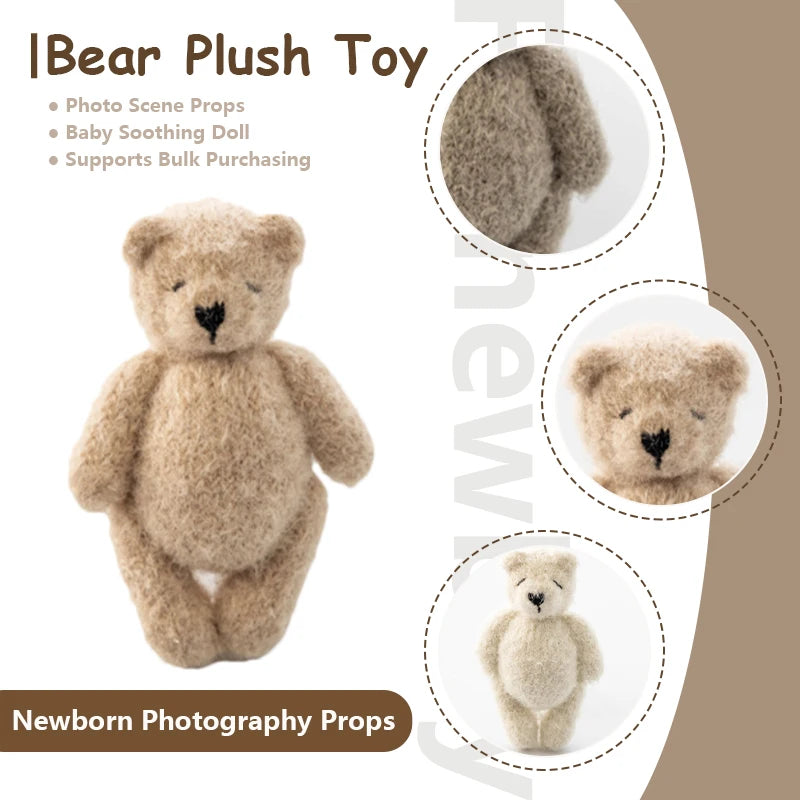 Baby Photography Animal Doll Newborn Photo Hand-Knitted Teddy Bear Props Studio Photo Cute Animal Seahorse Hair Toy Accessories