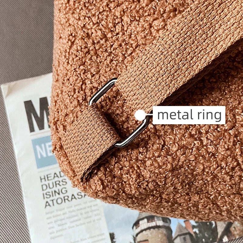 Cute Bear Ear Plush Backpack for Kids Adult Lamb Fleece Shoulder Bag High-capacity Korean Parent-Child Bags Boys Girls Backpacks