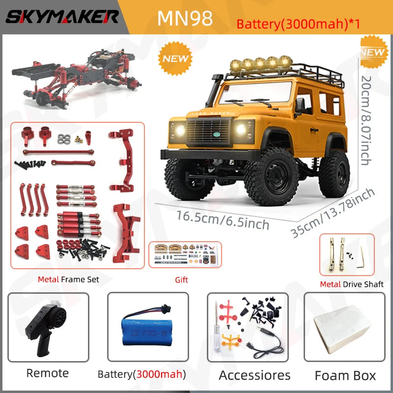 New MN99s MN98 1:12 MN Model RTR Version RC Car 2.4G 4WD RC Rock Crawler Defender Remote Control Car 1/12 RC Truck Cars Toys