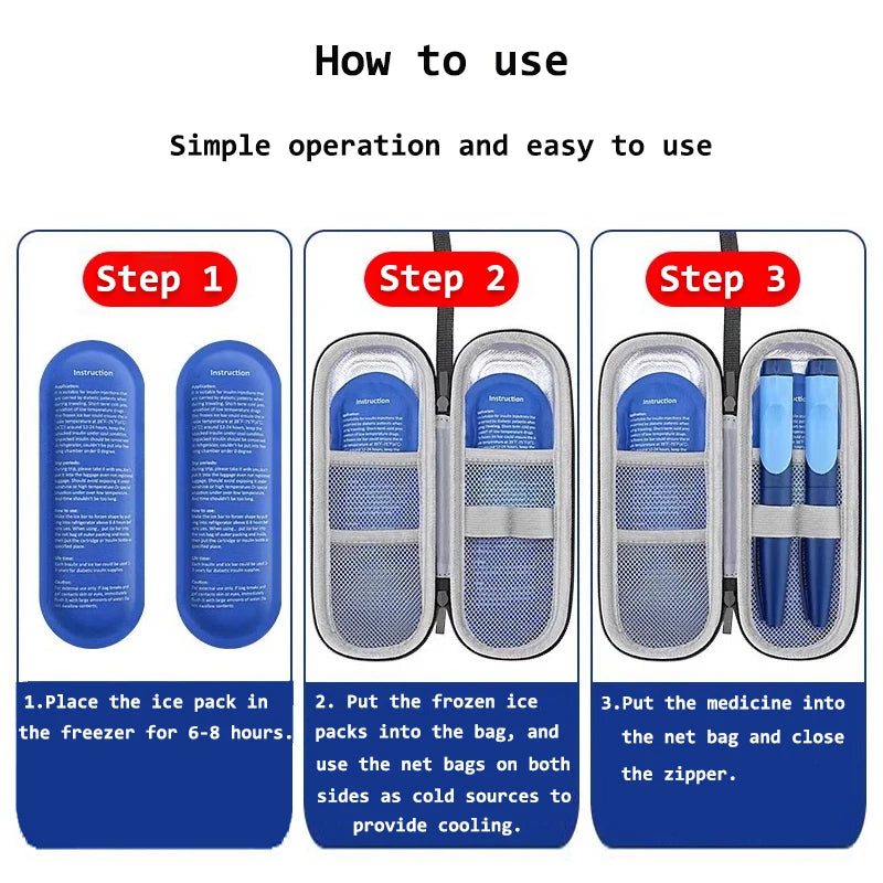 Portable Insulin Cooling Bag Carry-on Protector Waterproof Diabetic Medication Storage Bag for Insulin Pen Daily Life and Trips