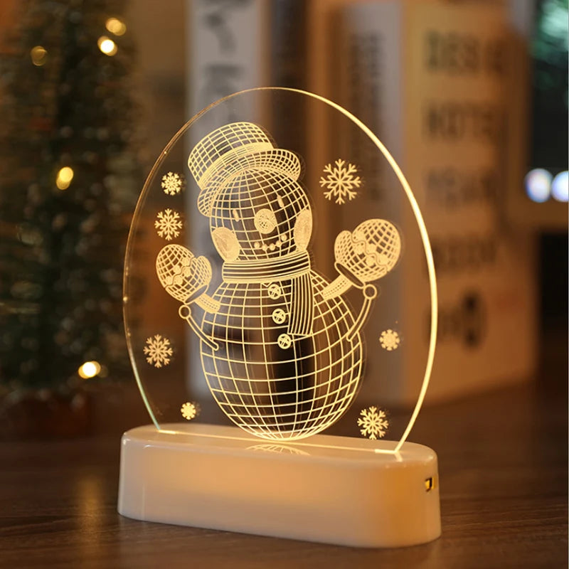 Christmas Personalized Acrylic LED Night Lights 2025 New Year Christmas Kids Gift Christmas Ornaments Atmosphere Lights