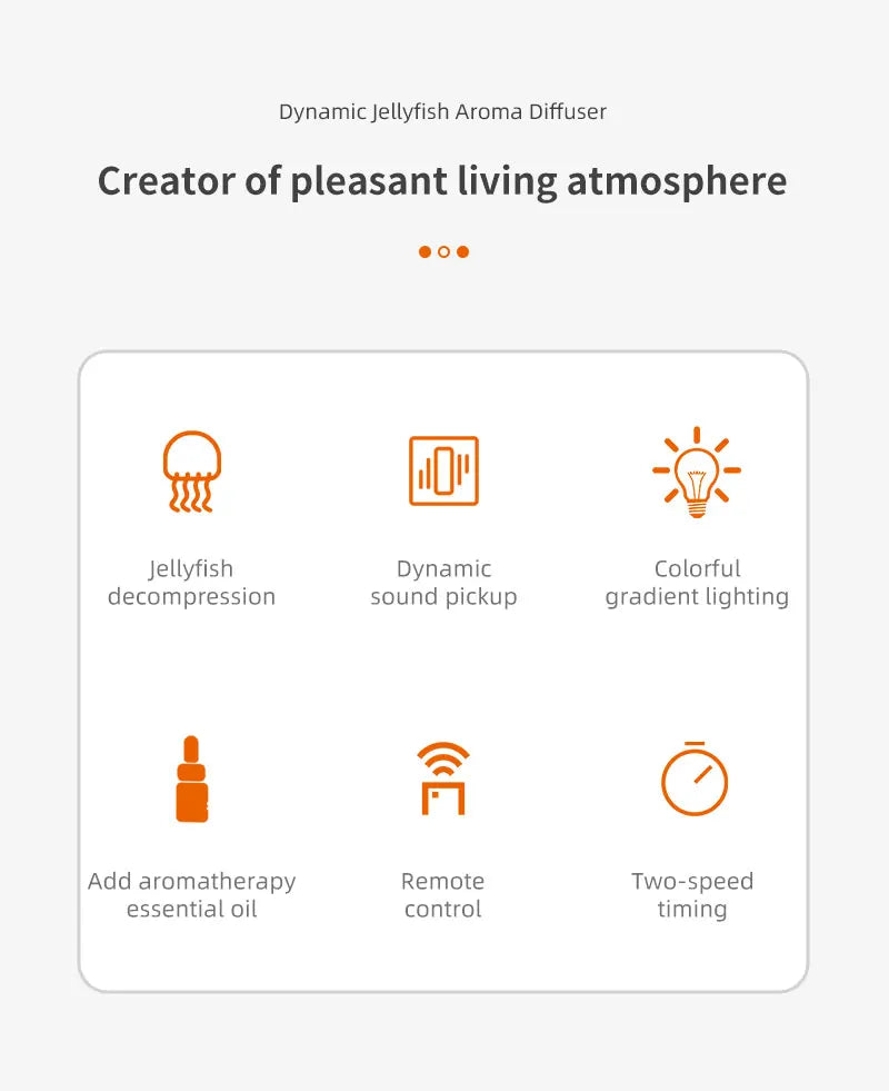 Dynamic Jellyfish Air Humidifier 250ml Essential Oil Diffuser Remote Control Bedroom Humidifier With 7 Colorful Night Lights