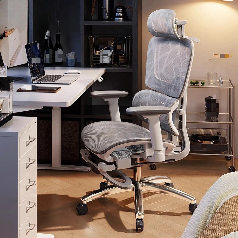 Ergonomic Computer Chair, Reclining Office Swivel Chair, Aluminum Alloy Legs Four-Level Gas Rod