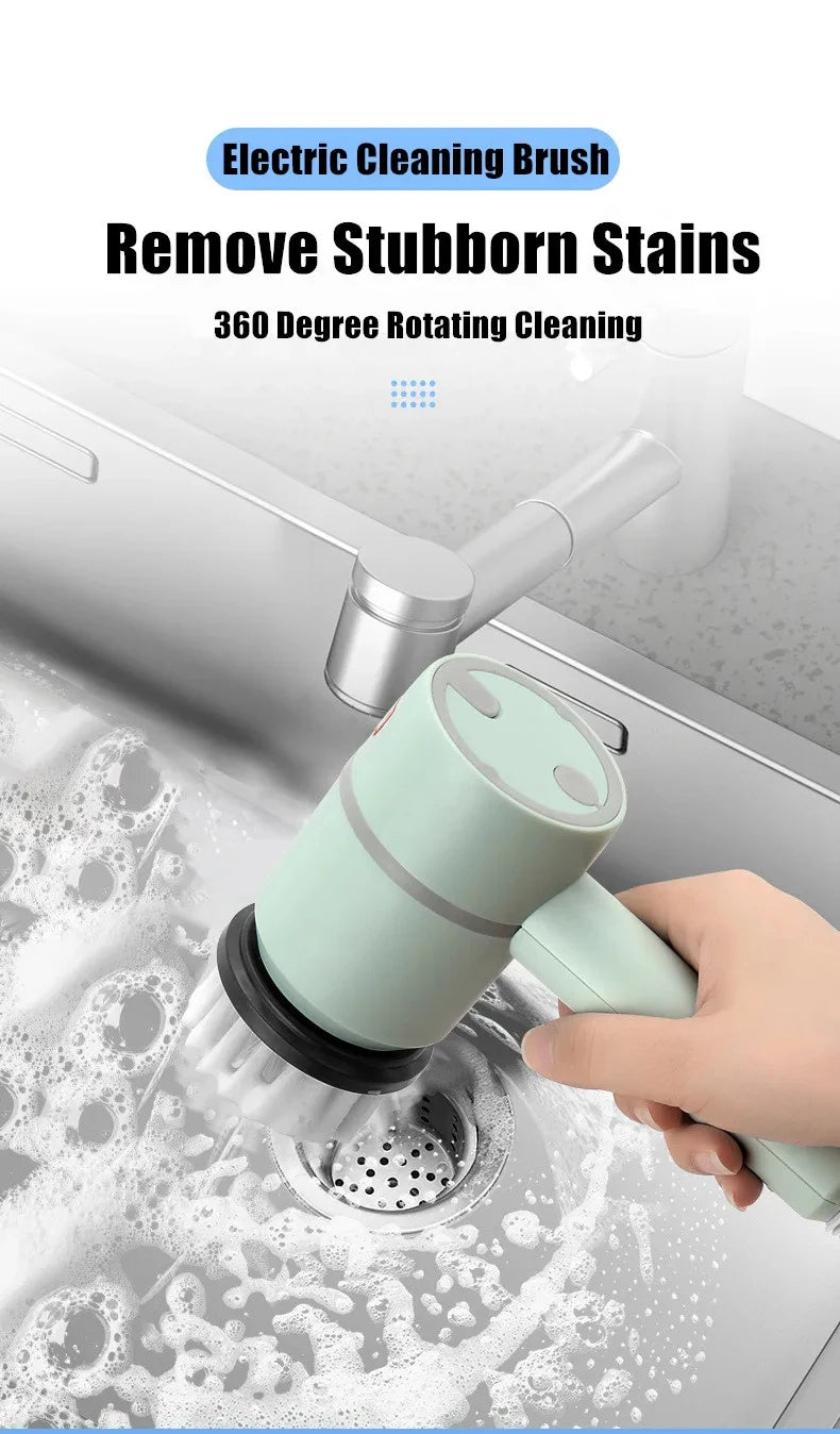 2025 Multi Functional Wireles Electric Cleaning Brush Household Toilet Cleaning Tool Handheld Kitchen Cleaning Brush