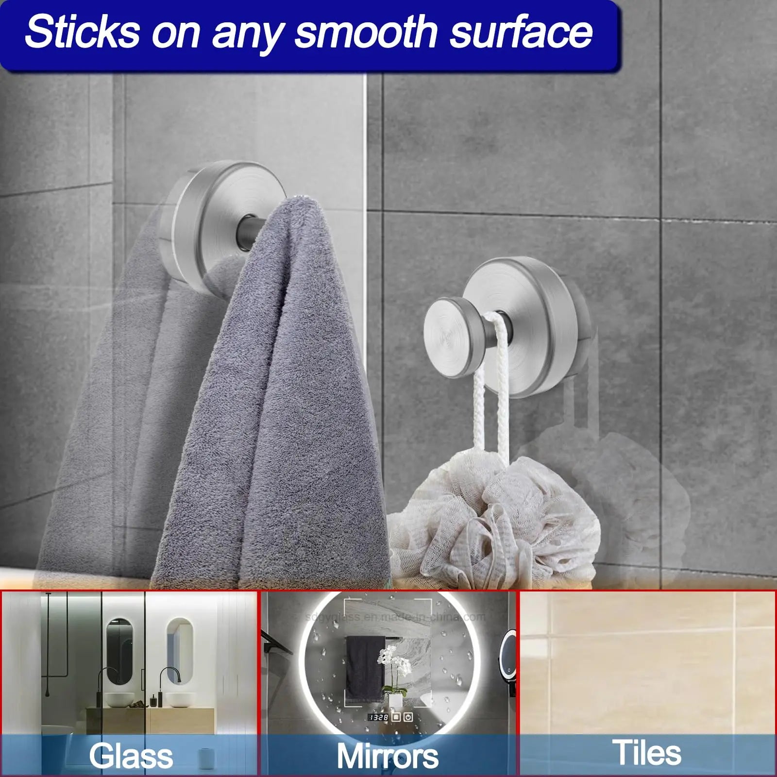 Vacuum Suction Cup Hooks Punch Free Bath Sucker Hook Wall Hook Hanger Glass Kitchen Bathroom Hooks for Towel Handbag