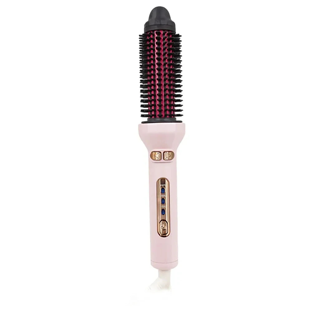 Automatic Rotating Electric Hair Brushes 2 in 1 Straightening and Curling Ionic Hot Comb Ceramics Fast Heating Anti -scalding
