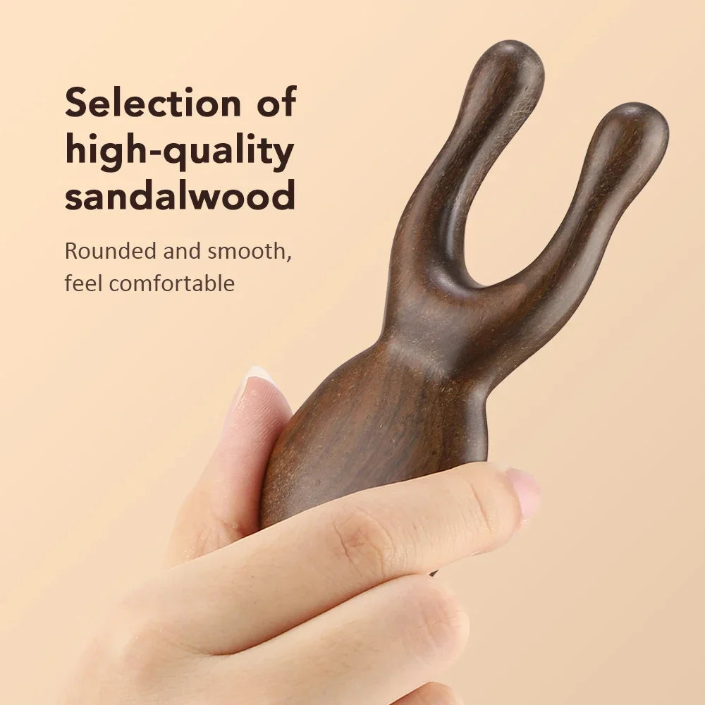 Wooden Gua Sha Facial Tools  Head Massager Sandalwood Wood Massage Tool for Face Nose Eye  Wood Therapy Massage Acupressur Tools