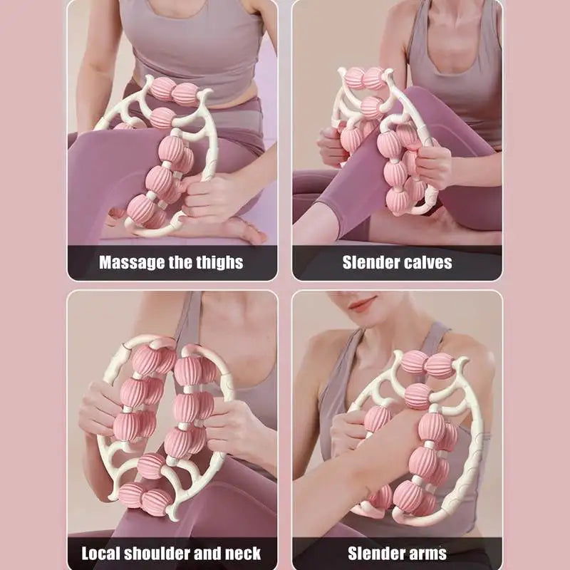 20 Rounds Massage Roller of Circular Leg Slimming Leg Massager Muscle Stretching Equipment Leg Clamp Muscle Relax Massager