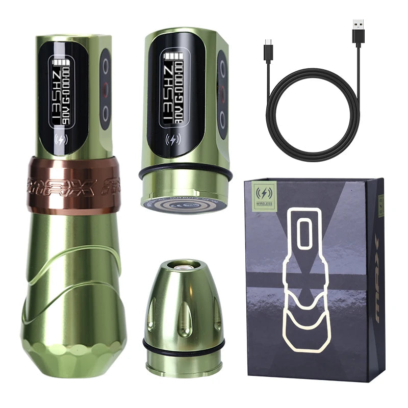 New Professional Tattoo Pen Fluk Max Wireless Tattoo Machine with  2Battery Permanent LCD Display Makeup Rotary Tattoo Pen