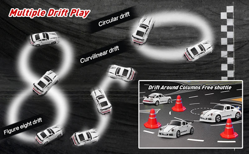 1/64 2.4G High speed Drift Rc Car 4WD Remote Control Car Four Wheel Drive Radio Controlled Mini RTR Racing Model Boy Toy Gift