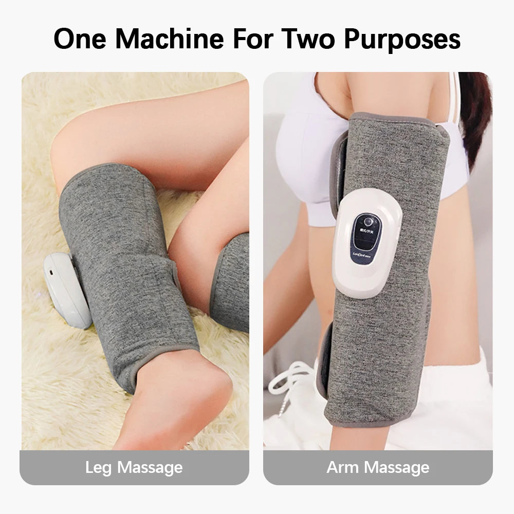 Electric Wireless Pneumatic Calf Massager 360° Leg Arm Massage 3 Mode Hot Compress Heated Foot Muscle Relax