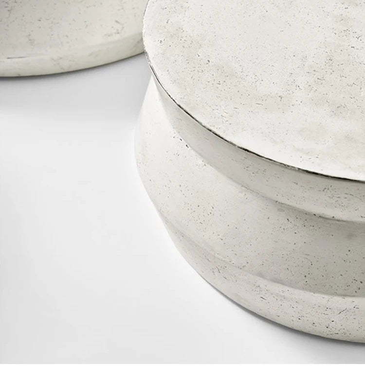 modern design round cement  glass top minimalist combination coffee table set living room furniture