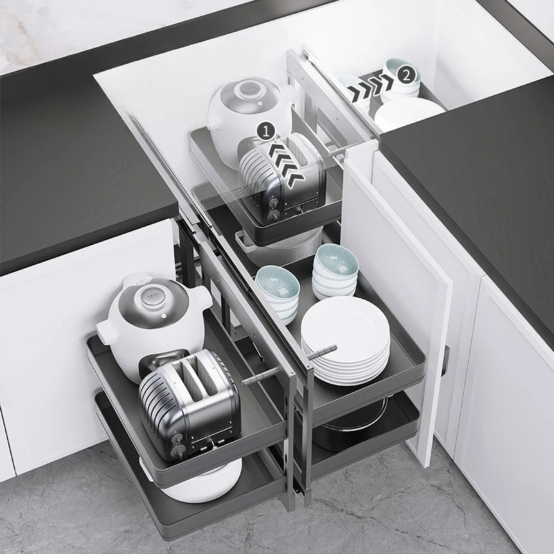 Sliding Kitchen Cabinet Storage Metal Cabinets Organizers Large Removable Spice Drawer Household Narrow Auxiliary Furniture