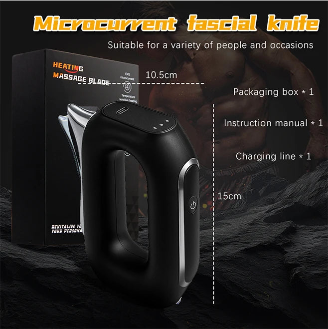EMS Electric Fascia Scraper Micro Current Compression Muscle Vibration Relaxation Massager Body Lifting Scraper Massage Knife