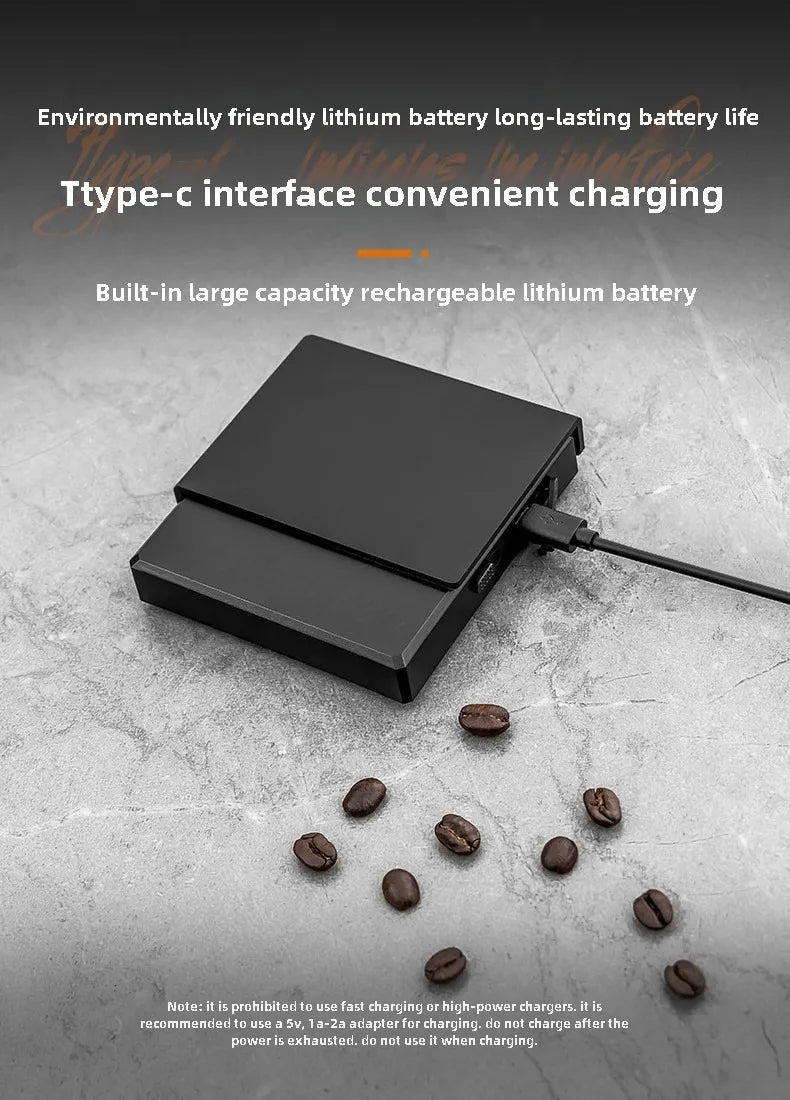 Digital Coffee Scale mini Usb digital Rechargeable coffee scal Espresso Scales kitchen High-Precision weight electronic scale