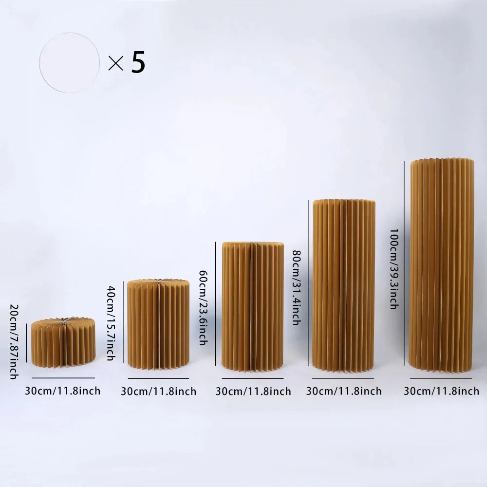 Sturdy Cardboard Column with Clear Acrylic Plate Reusable Cylinder Stands for Party,Cake Stand Pillar for Birthday Dessert Cake