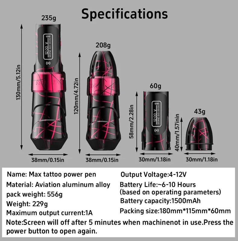 YILONG Fluk MAX Professional Tattoo Machine 2400mah Battery wireless Permanent Makeup Tattoo Pen Machine For Tattoo Body Artists