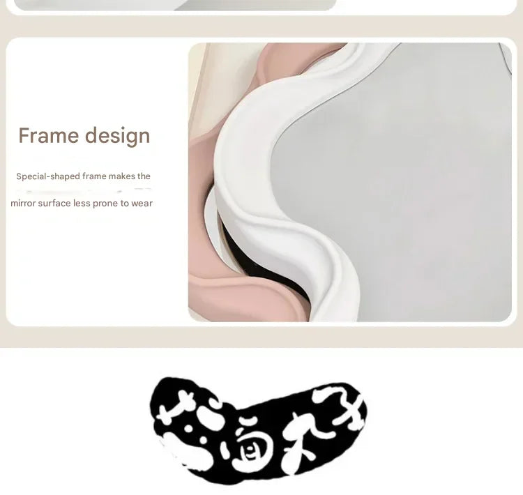 Wavy Wall Mirror Items Girls Small Floor Funky Cloud White Cute Mirror Men Nordic Korean Plastic Espelhos Home Decorations Cheap