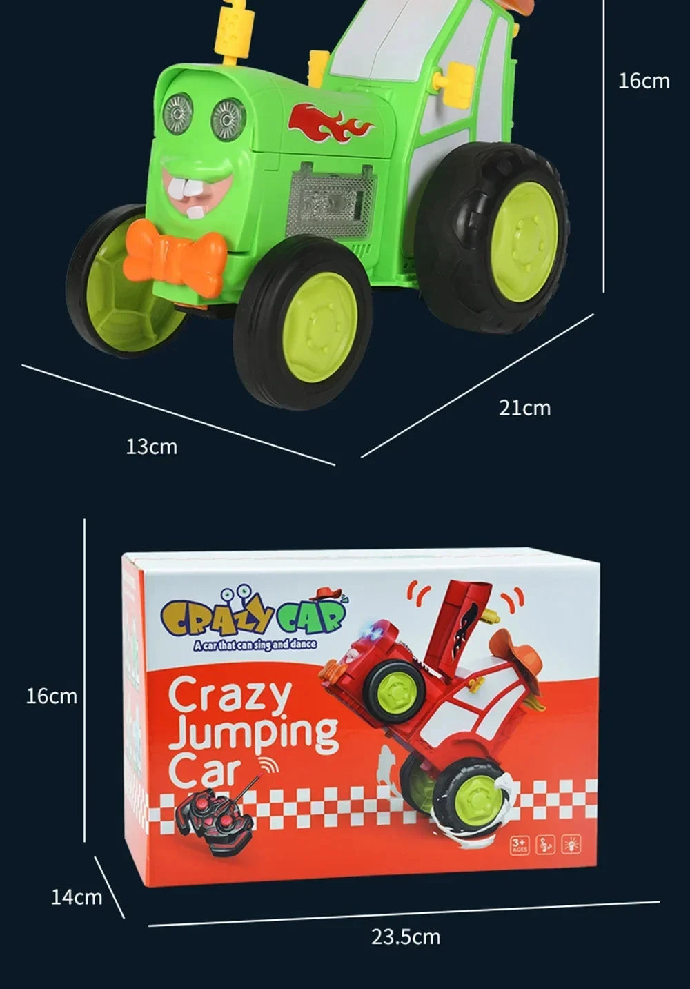 Crazy Jumping Stunt Car Wireless Infrared Remote Control Car Dance Lights Music Swing Fun New And Unique Children's Toys