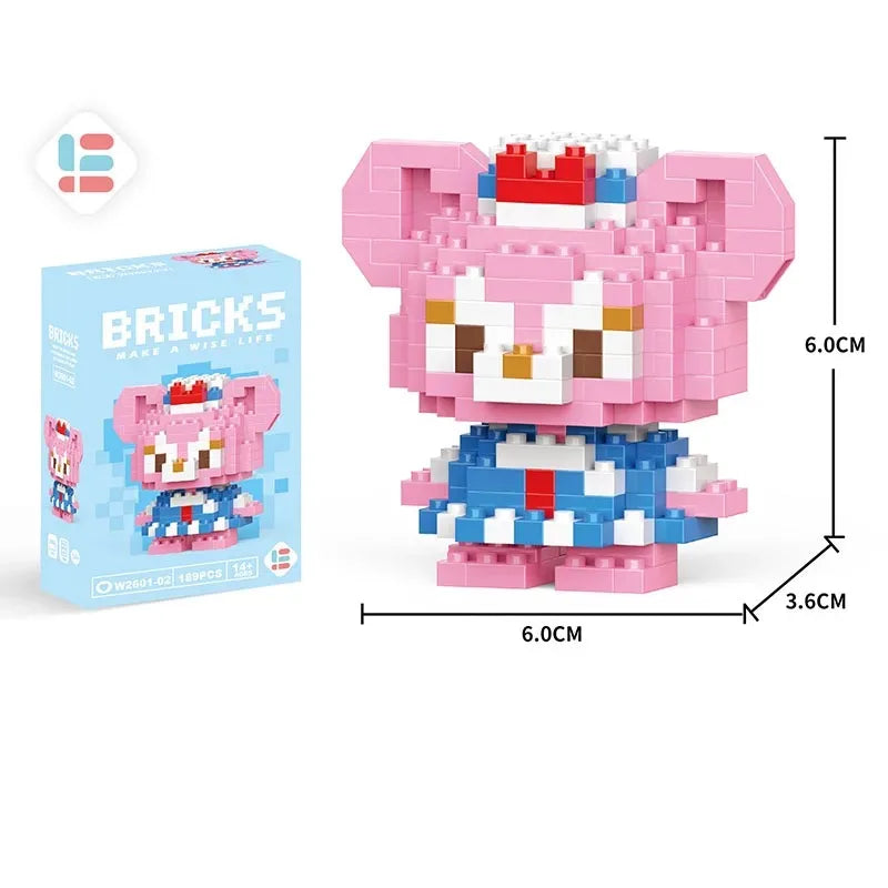 Disney LiLo Stitch Toys Building Blocks  Pikechu lega Anime Cartoon Character Model Building Blocks Toy for children Gift