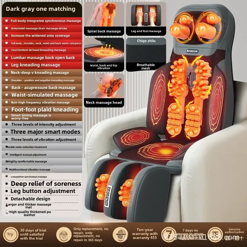 Full Body Hot Compress Massage Cushion Household Five-in-one Multi-part Massage Pad Intelligent Remote Control