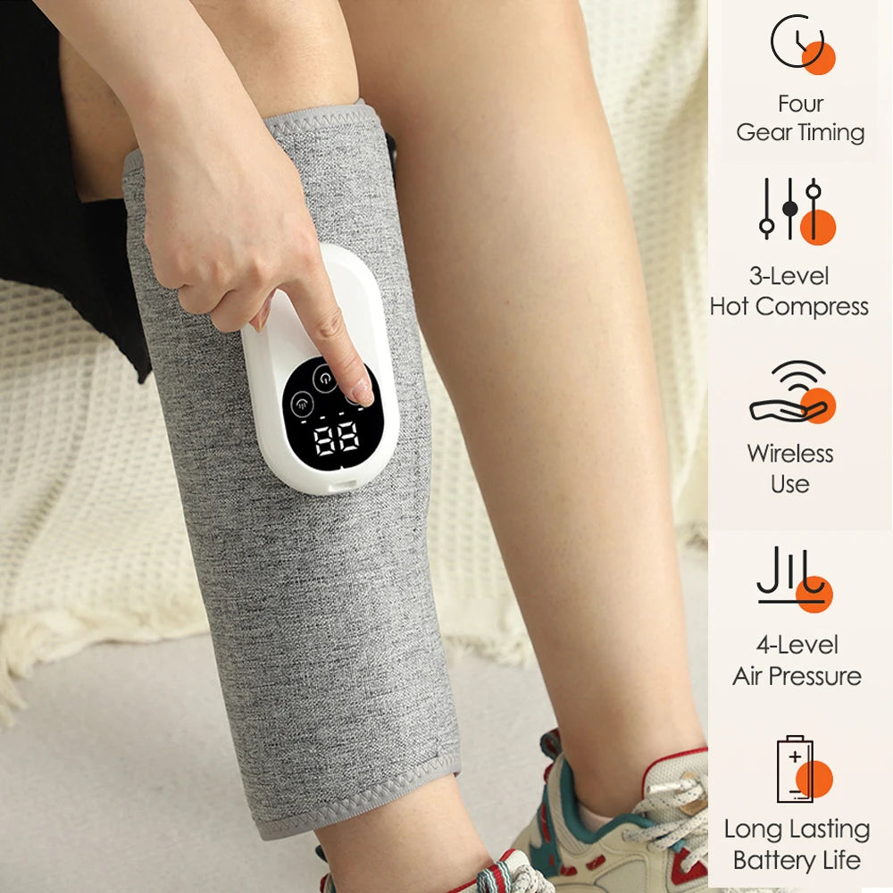Wireless Air Pressure Calf Massager Machine 4 Modes Kneading Leg Massager Foot Leg Muscle Relaxation Promote Blood Circulation