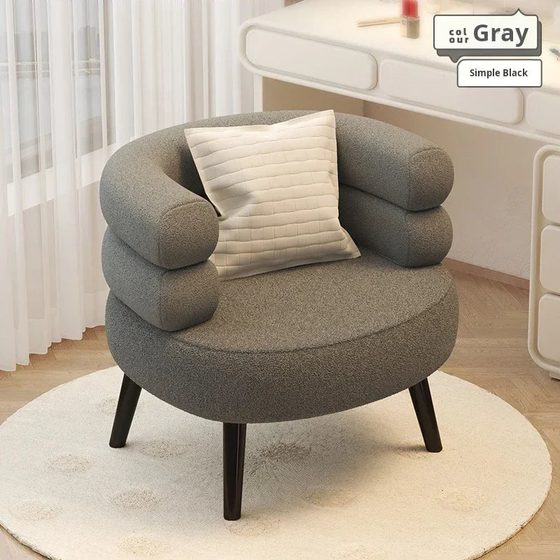 Modern Living Room1-Person Sofa Comfortable Bedroom Fluff Armchair Nordic Simple Nail Salon Makeup Chair Dressing Table Stool