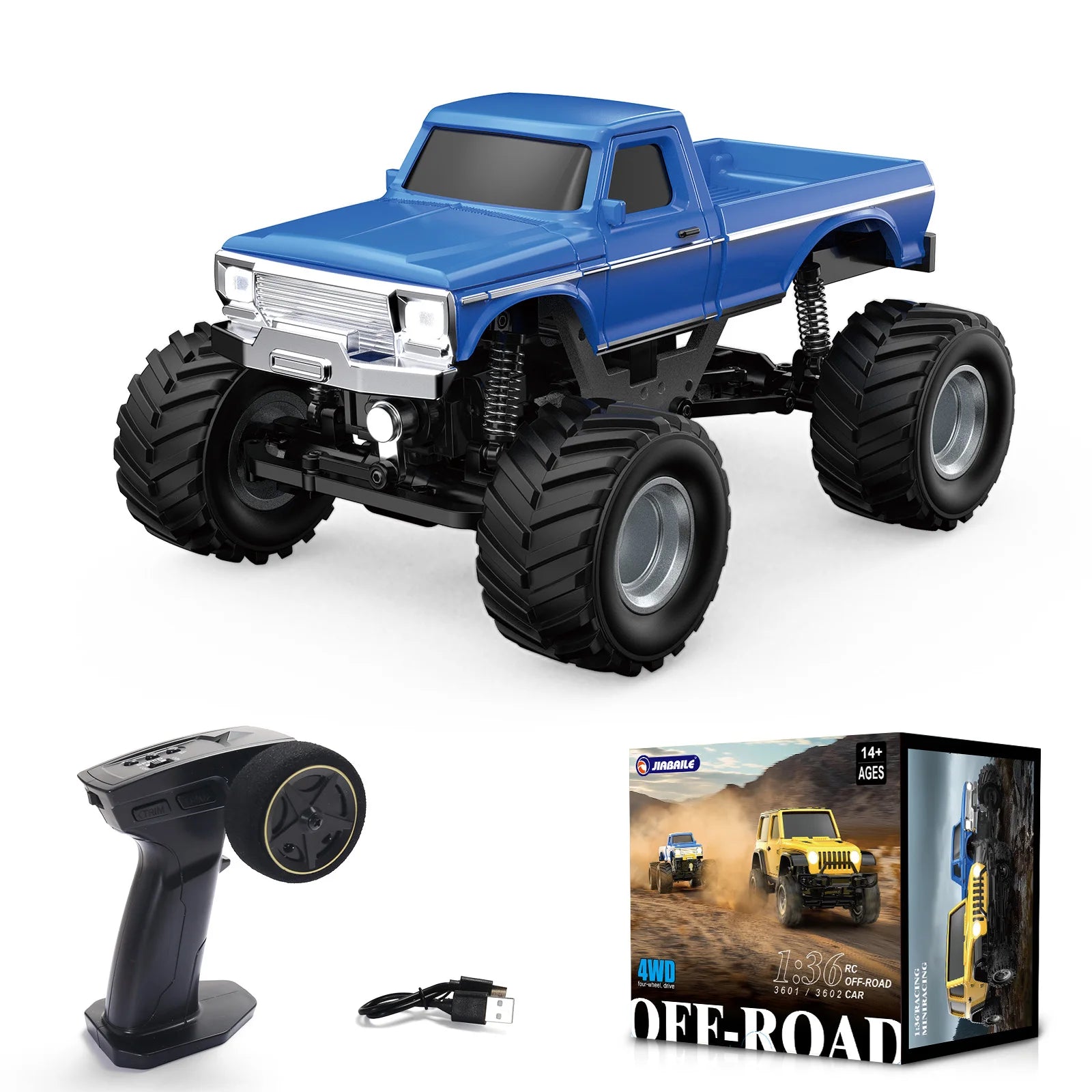 1/36 RC Crawler Car 4WD Mini Radio Control Off-road Vehicles Light System RC Car Remote Control RTR Hobby Model Gift