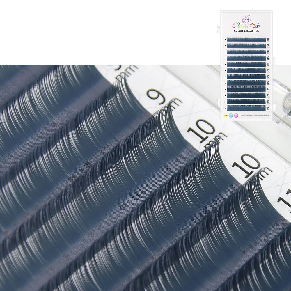 GLAMLASH Colored Lashes Literary Morandi Grey Individual Natural False Colorful Eyelash Extension