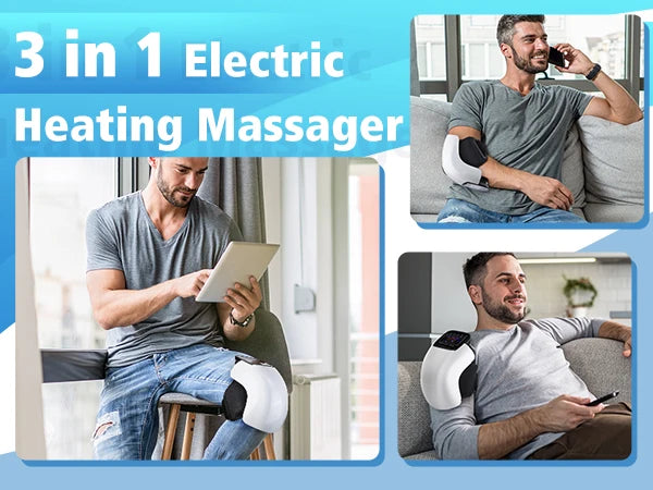 Heated Vibration Knee Massager for Joint Electric Knee Brace Red Light Knee Care Home Office Airbag Relaxing Treatment Knee Pad