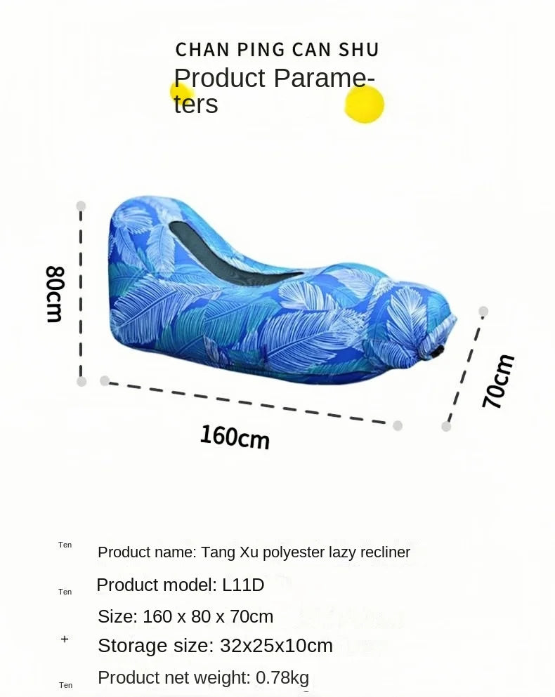 New Explosion-Proof Inflatable Lounge Chair, Light Luxury Portable Lazy Inflatable Bed That Can Sit or Lie Down, Beach, Hiking