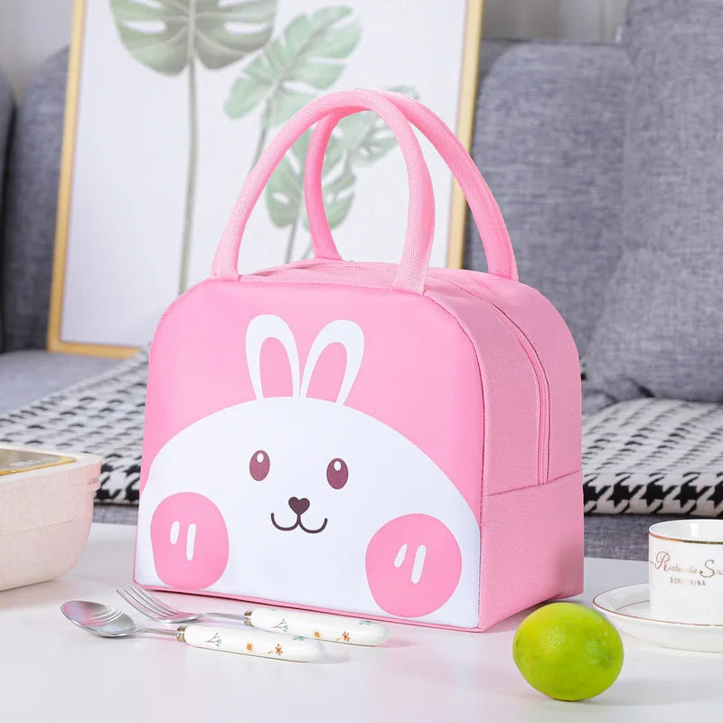 Cartoon Animals Thermal Lunch Bags For Children With Free Shipping Kids Girls Storage Banto Lunchbox Food Bag Insulation Bags