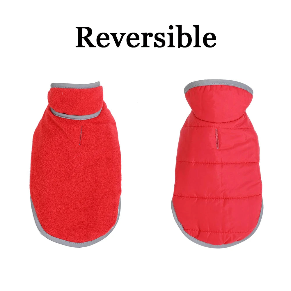 Reflective Pet Clothing Winter Reversible Fleece Dog Apparel For Small Medium Dogs Cats Waterproof Puppy Jacket Coat Chihuahua