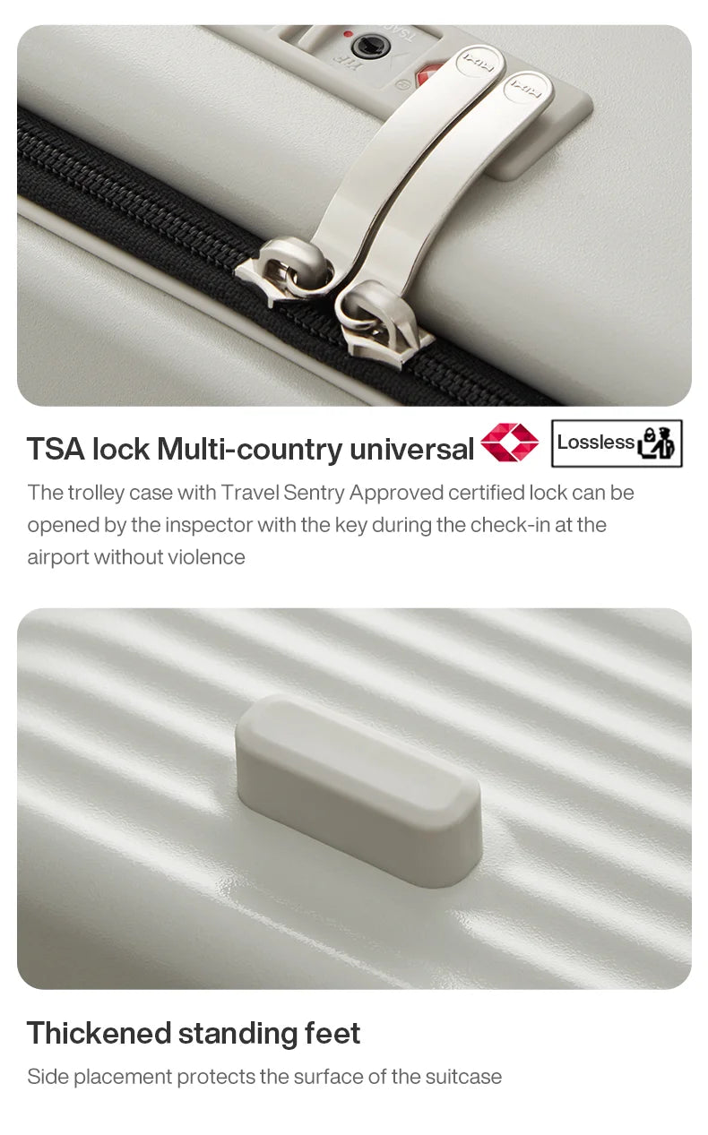 Mixi NEW Aluminum Frame Suitcase Carry On Rolling Luggage with USB Port Boarding Cabin Cup and Phone Holder 20 24 Inch