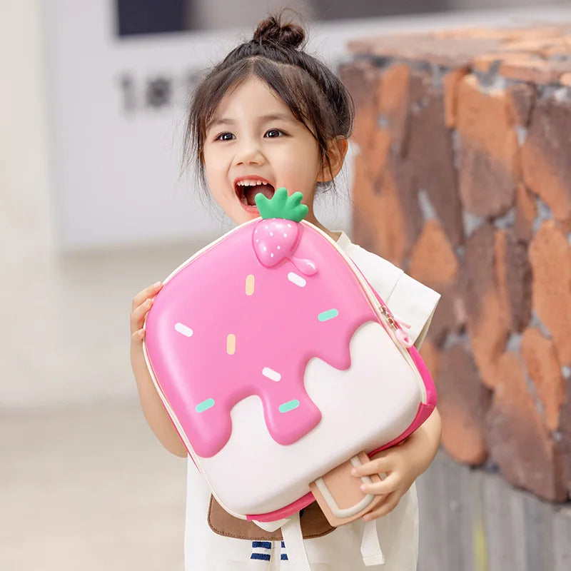 2024 New Korean Version Ice cream Shape Children's Backpack Kindergarten Schoolbag 3-5 Years Old Boys Girls Cute Children Bag