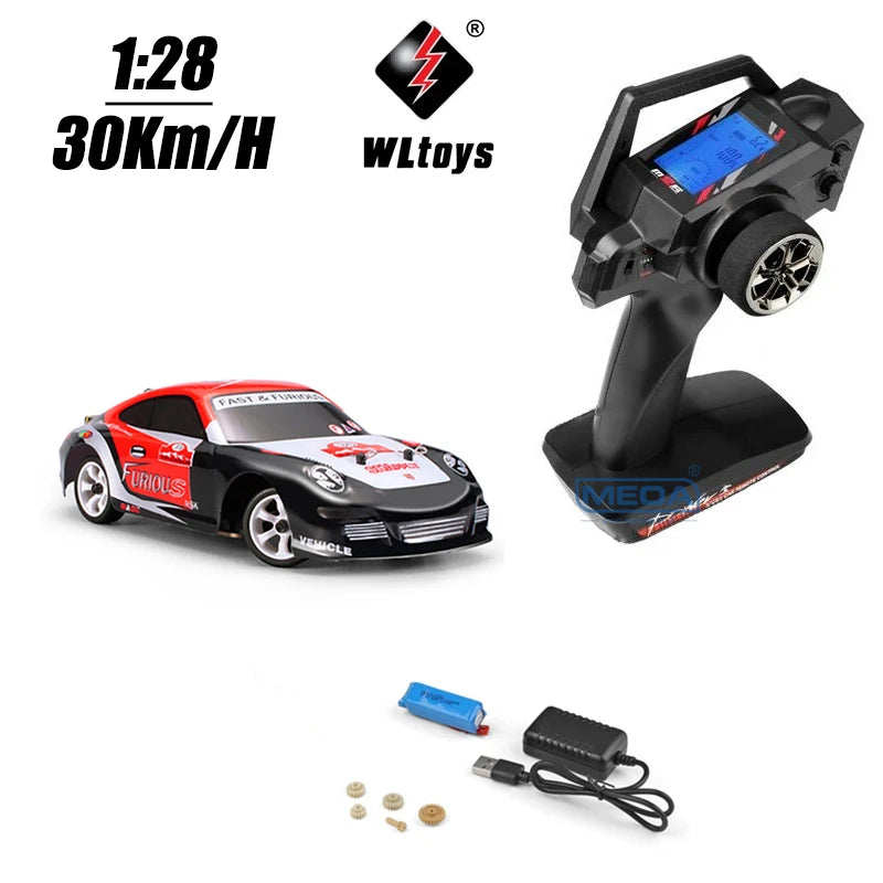 Wltoys K989 K969 284131 Upgrade LCD Version 4WD 1/28 RC High Speed Racing Mosquito 2.4GHz Off-Road RTR Rally Drift Car