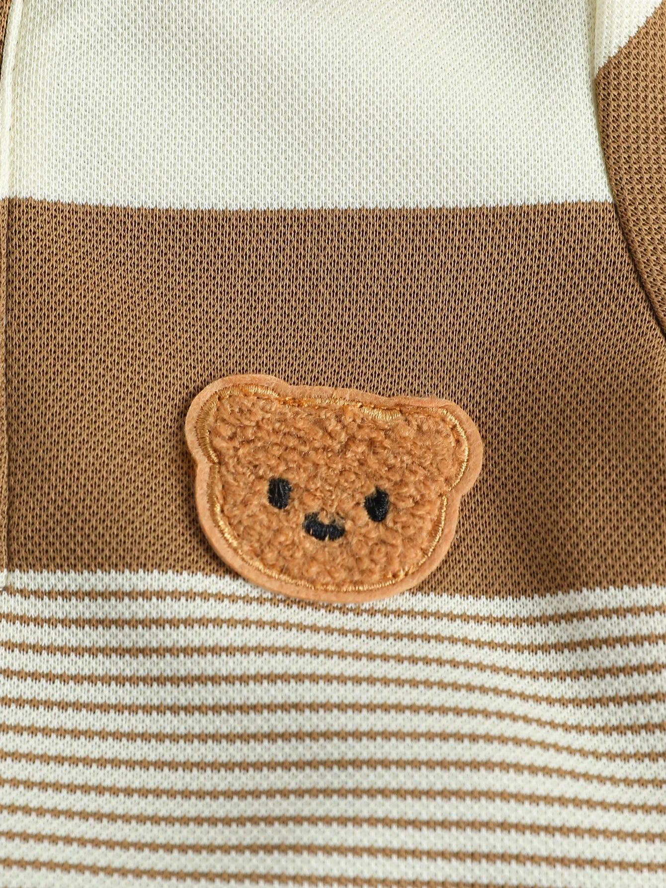 Children’s Summer New Arrival Boys’ Regular Striped Teddy Bear Short T-Shirt and Shorts Casual Sport Two-Piece Set