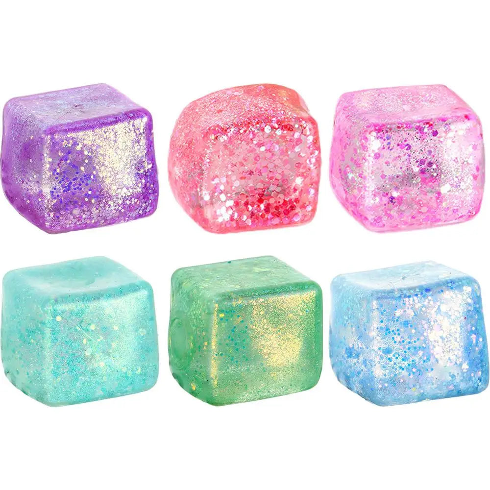Maltose Cube Stress Squeeze Toy D ecompression Small Ice Cubes Anti Stress Slow Rebound Polar Light Colorful Squeeze TPR Block