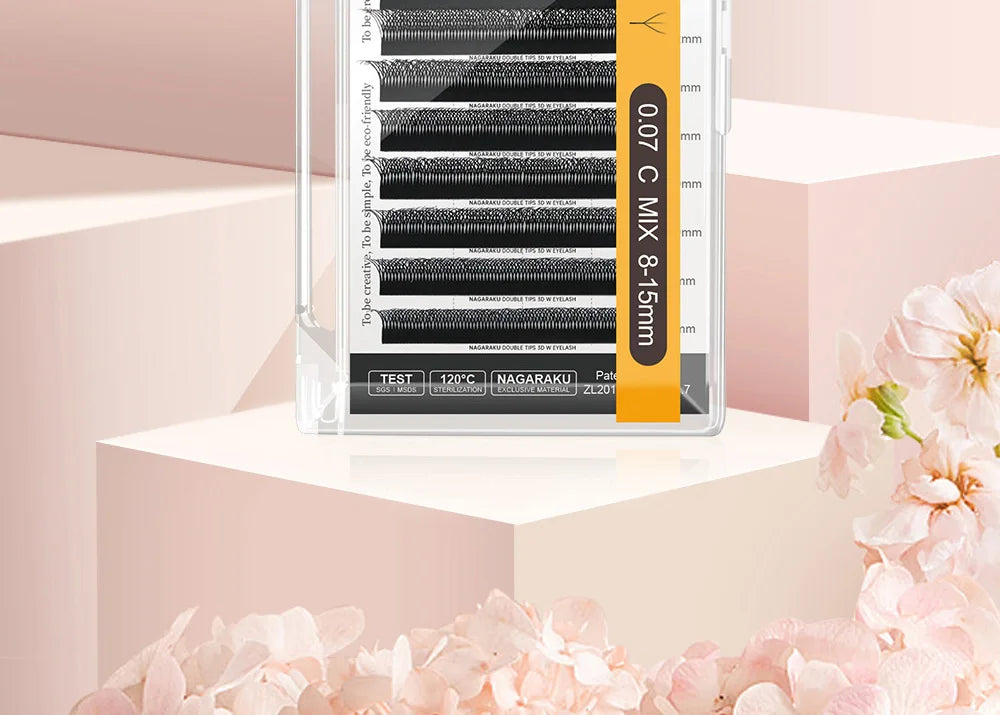 NAGARAKU Double Tips 3D W eyelashes W Shape Eyelash Extensions Blister Premade Fans