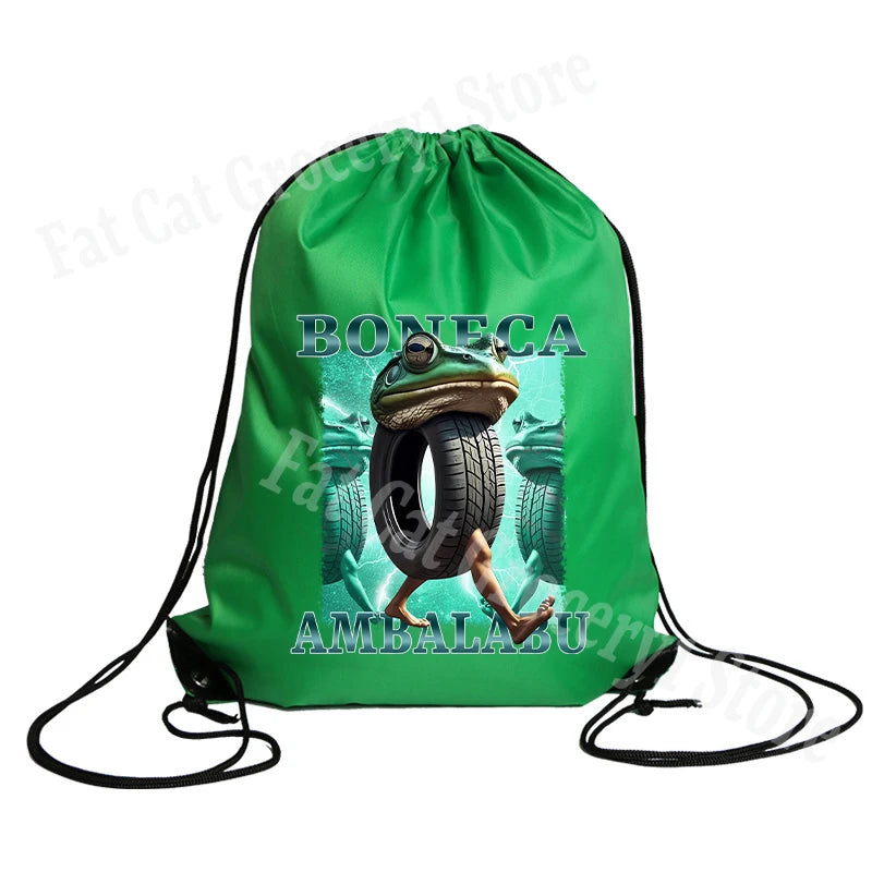 Tralalero Tralala Drawstring Backpack Tungtung Sahur Brainrot Kids Cartoon Travel Shoulders Bag New Outdoor Sport Rucksack Gift