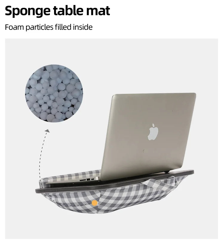 MUMUCC Lazy Laptop Table with Cushions and Slots, Multifunctional  Mini Pillow Table, Portable Room Desk, Office Lumbar Support