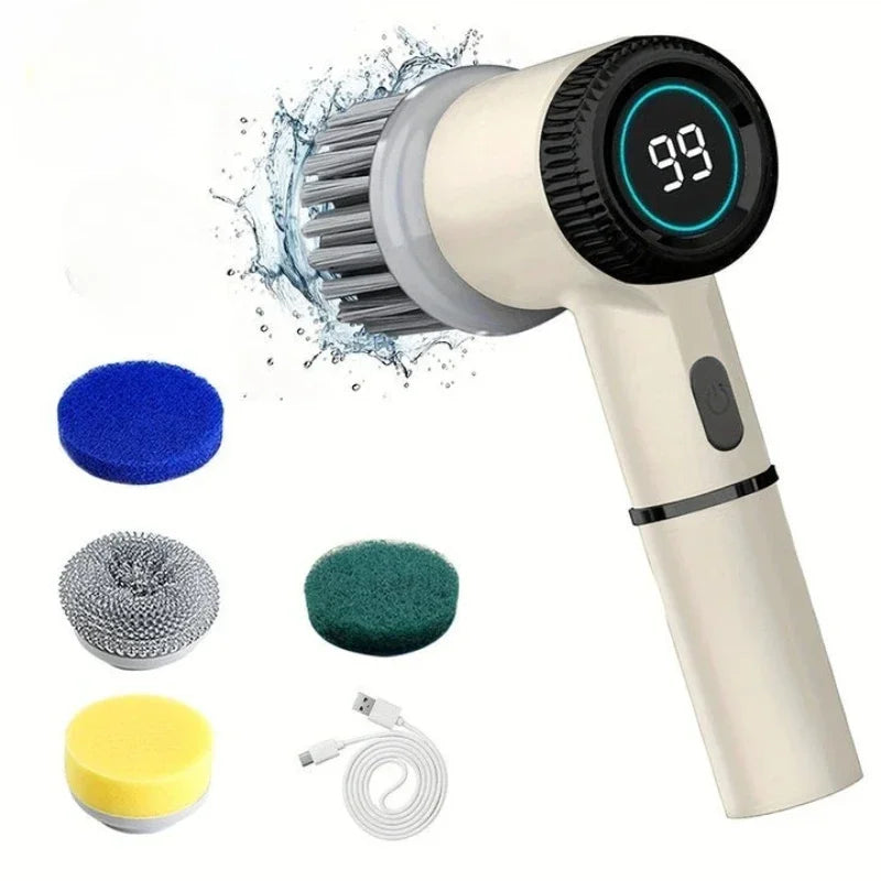 New Electric Cleaning Brush Multifunctional Kitchen Bathroom Toilet Portable Powerful Clean Brush LED Display