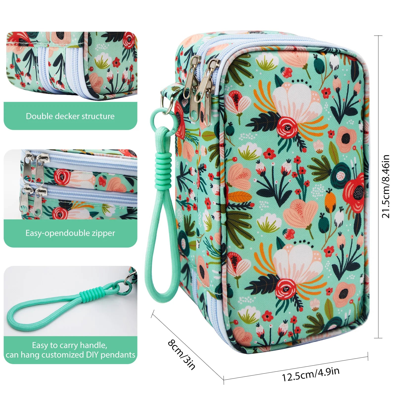 Insulin Cooler Bag with Ice Packs, Travel Medicine Organizer for Diabetes, Double Layer Storage Case