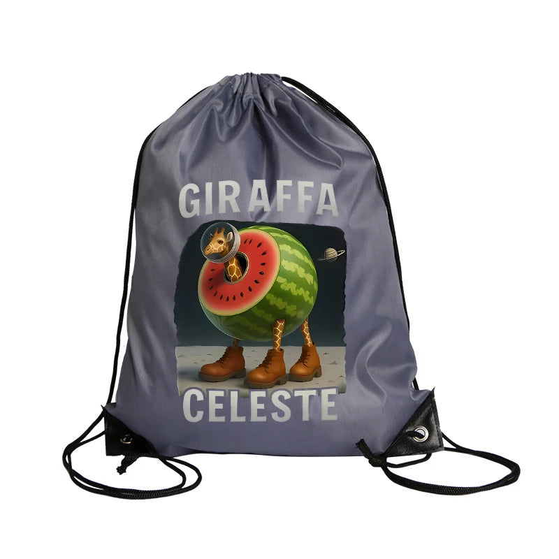 Tralalero Tralala Drawstring Backpack Tungtung Sahur Brainrot Kids Cartoon Travel Shoulders Bag New Outdoor Sport Rucksack Gift