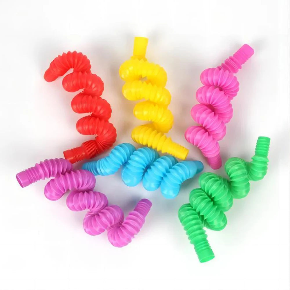 10Pcs Large Pop Tubes Fidget Toys Sensory Toy For Stress Anxiety Relief For Children Adults Learning Toys Toddlers Stretch Tubes