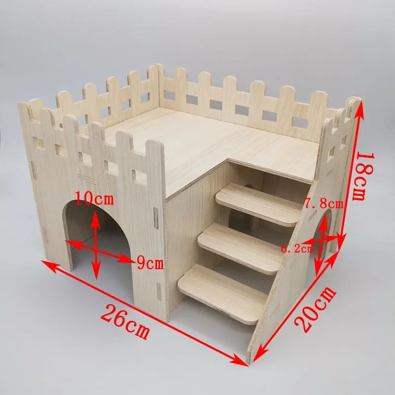 Hamster Squirrel Solid Wood Avoidance House Hedgehog Wooden House Golden Bear Nest Dutch Pig Dormitory Rutin Chicken Large House