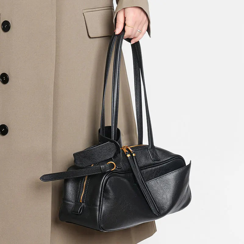 New Women's Bag Genuine Leather Luxury Designer Women Shoulder Bag Soft Cowhide Handbags Fashion High Quality Baguette Bags